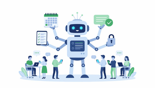 Team collaborates with AI robot