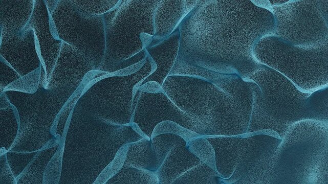 Macro close-up background of wavy blue particle nets