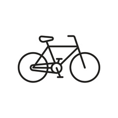 Fototapeta premium Bicycle outline graphic illustration on transparent background 