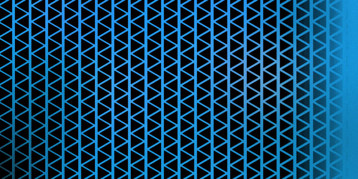 Geometric pattern with triangles and gradient blue and black background digital art clean design.