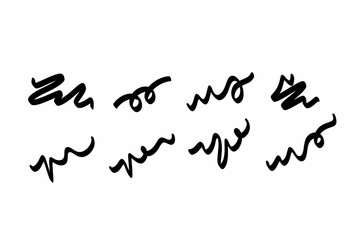 Obraz premium Doodle underline and cross markers collection.Hand drawn scribble lines for text emphasis and highlights.Vector design elements for planner,school worksheets and notebooks isolated on white background