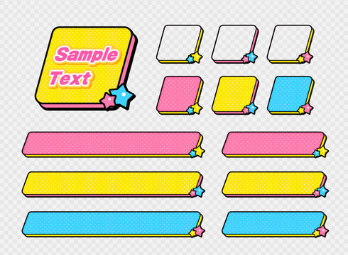 A cute and pop-style text base with stars and dots-ol