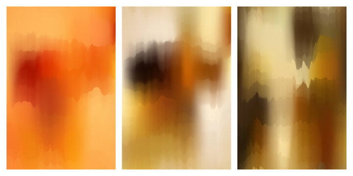 Warm Terracotta and Gold Abstract Backgrounds. Organic Earthy Wash