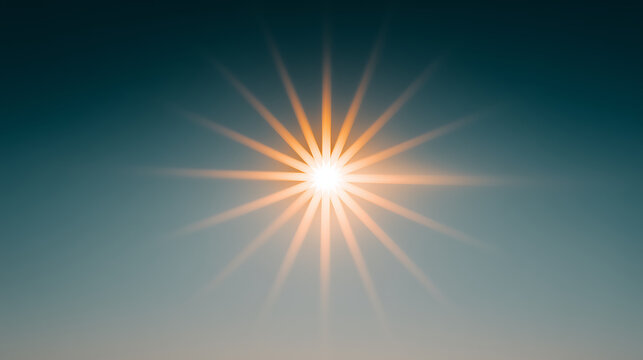 Sunburst Glowing Brightly in Clear Sky