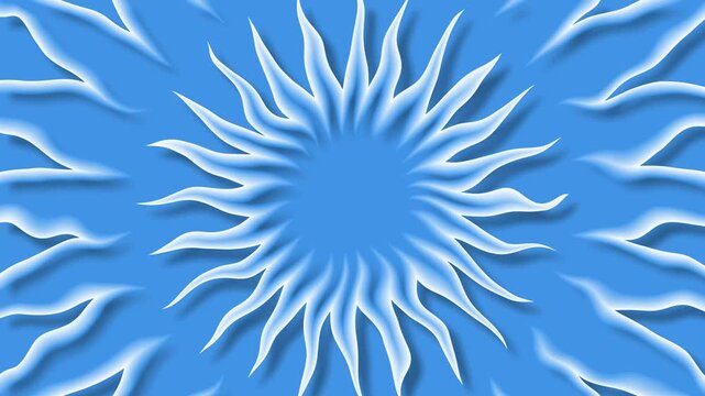 Abstract radial starburst with wavy petals background animation