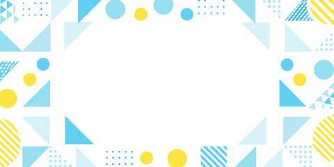Fototapeta premium Geometric pattern with triangles circles and stripes on a white background