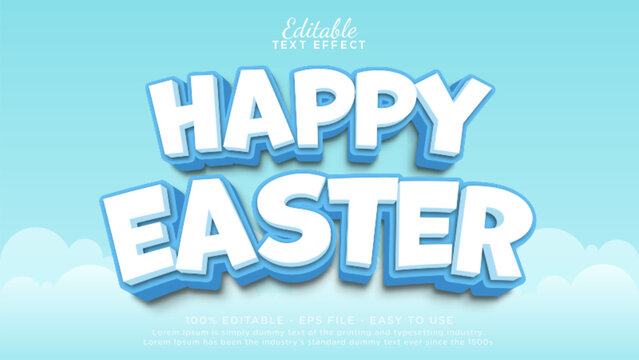 Happy easter editable text effect
