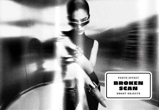 Broken Scan Photo Effect For Poster And Social Media Design