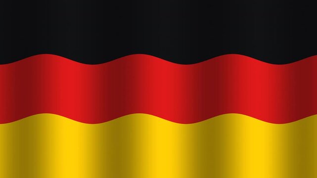 Waving national flag of Germany with black, red, and yellow colors