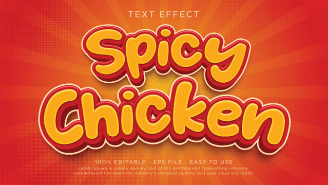 Spicy chicken editable text effect