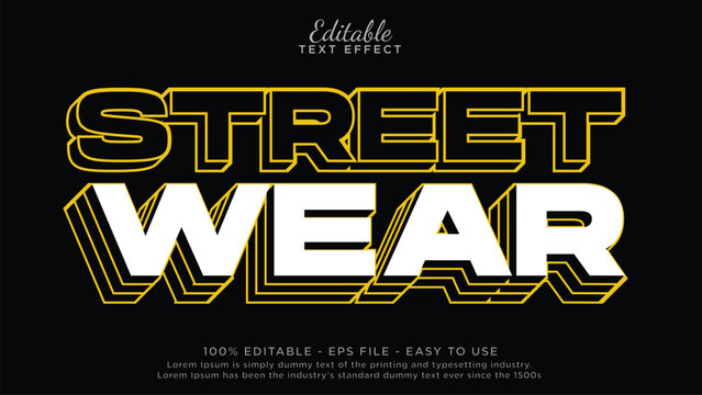 Streetwear text style effect for tshirt design	
