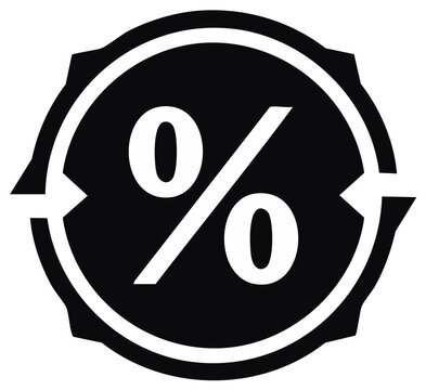 Discount symbol with circular arrows for sale or promotion