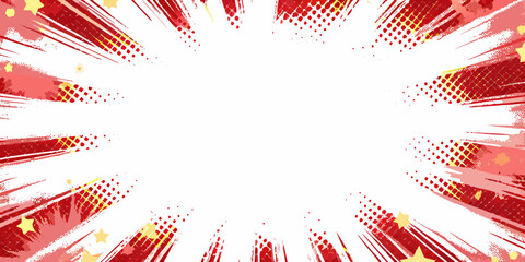 Comic book explosion pattern with radiating lines and halftone dots © Milton