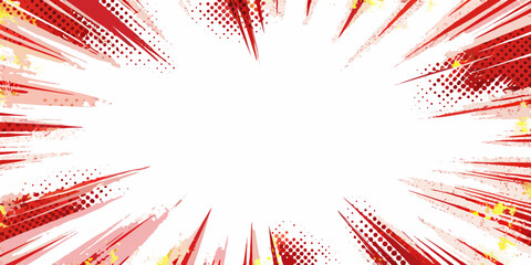 Comic explosion pattern with red and yellow bursts vector illustration © Milton