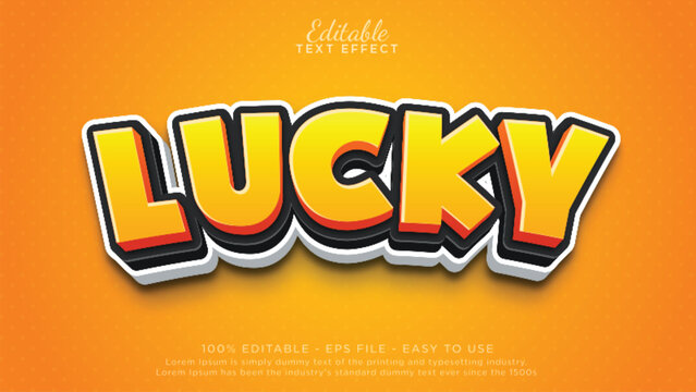 Editable text effect , Lucky 3d text effect