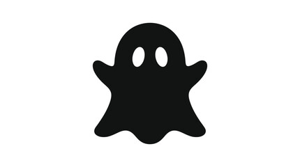 Naklejka premium Black ghost shape on a white background silhouette