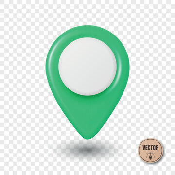 Vector 3d Green Map Pin Icon. Location Marker. Map Pin Symbol, Map Pin Badge for GPS, Navigation, Address, Place Pointer
