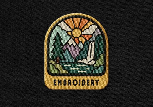 Embroidery Patch Mockup For Apparel And Branding Design