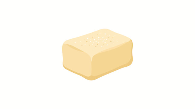 A single stick of butter isolated on a white background.