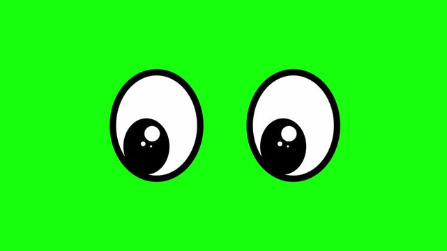greenscreen animated gif of glancing eyeballs