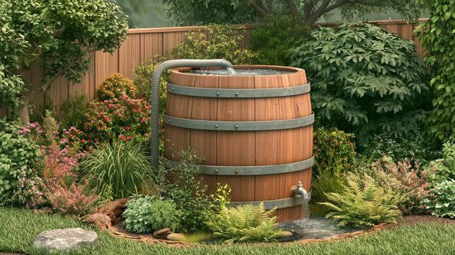 Rainwater Collection System with Water Storage Tank for Sustainable Water Conservation and Eco Friendly Living
