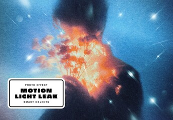 Motion Light Leak Photo Effect For Poster And Social Media Design