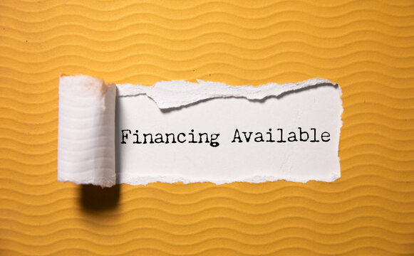 white card with  text financing available