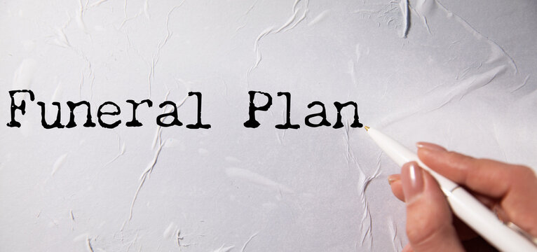 Funeral Plan text on notepad page