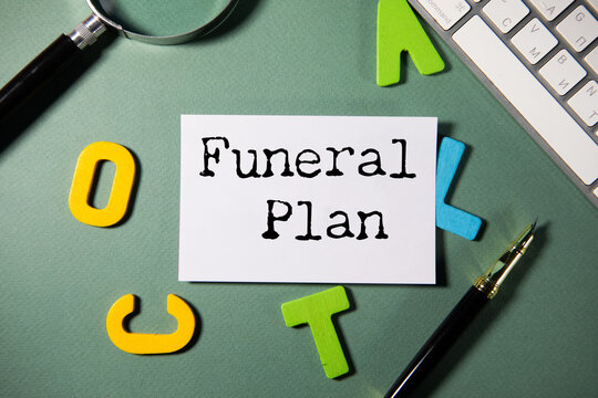 Funeral Plan text on notepad page