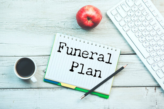 Funeral Plan text on notepad page