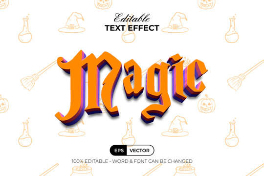 Magic Text Effect Halloween Layered Color 3D Style. Editable Text Effect.