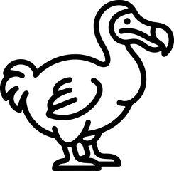 Stylized Outline Illustration of a Dodo Bird © asep