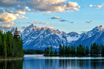 Grand Teton NP. Landscape in the spring, with snow on the mountains, in Grand Teton National Park, in the United States of America. © henk bogaard
