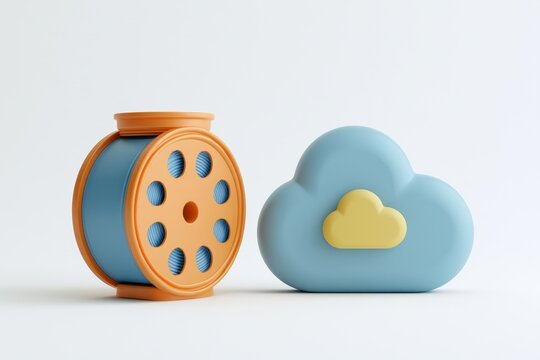 A film canister is placed alongside a cloud icon to represent the shift from analog memory to digital storage in todays world.