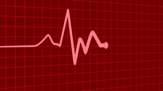 Animated Heartbeat Line Wave with Pulsing Signal Effect and Medical ECG Style Visualization