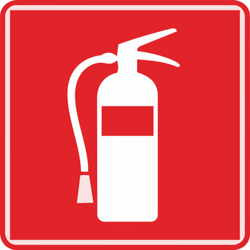 Fire extinguisher sign vector icon &ndash; emergency firefighting equipment symbol