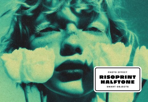 Risoprint Halftone Photo Effect For Poster And Print Design