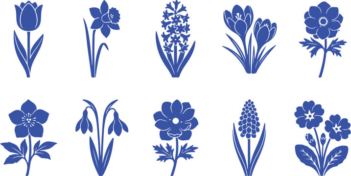 Spring Garden Blossom Silhouette Icon Pack