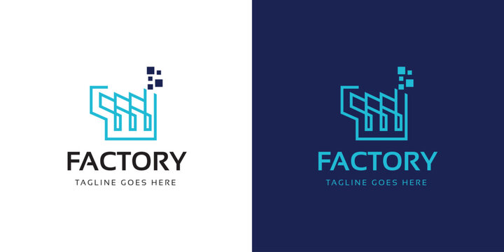 Digital Factory Logo Template for Automation and Smart Manufacturing