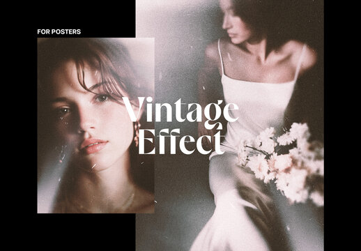 Vintage Photo Effect For Vertical Poster And Print Design