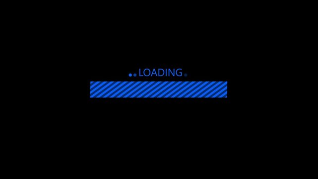 Loading Screen with Progress Bar, Waiting Progress Animation Featuring Horizontal Loading Bar with Clean Motion Design