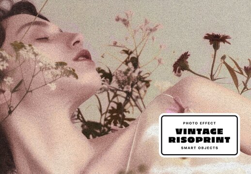 Vintage Risoprint Photo Effect For Poster And Print Design