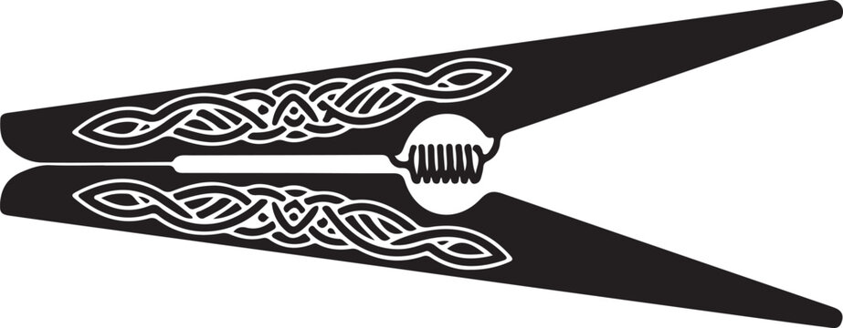 Clothespin with celtic knotwork pattern vector illustration