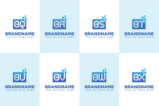 Letters BQ BR BS BT BU BV BW BX Data Tech Logo, innovation, and digital solutions, innovation, and digital solutions