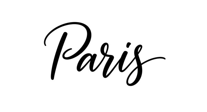 A simple black cursive text reading "Paris" on a white background