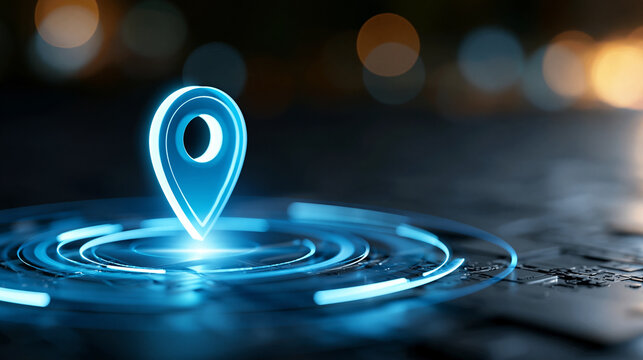 Floating glowing milestone marker on a bright digital platform, achievement symbol, business goal tracking, with copy space