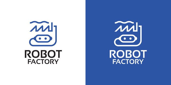 Creative Robot Factory Logo for AI Manufacturing Startup