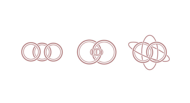 Interlocking circles forming abstract geometric design.