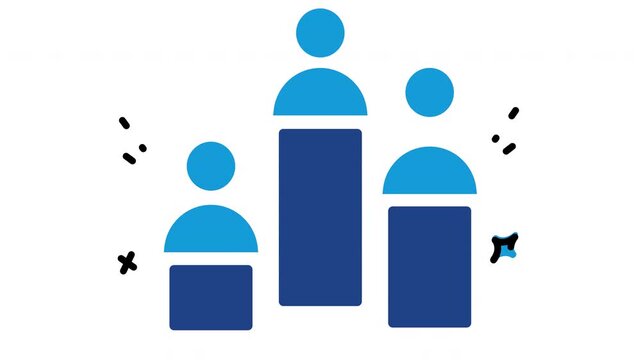 Motion icon podium ranking business human career growth for corporate theme video overlay element needs