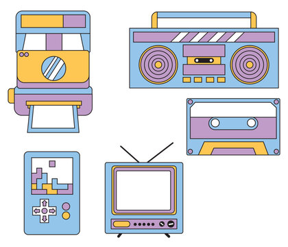 sticker retro 90s electronic toys